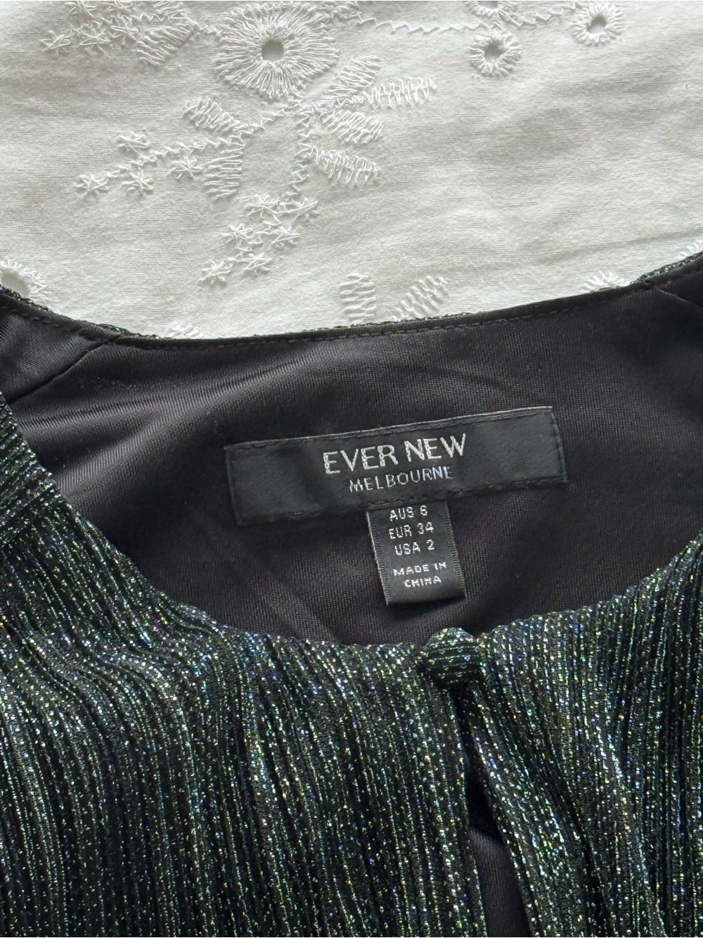 Ever New Emerald Metallic Pleated Long-Sleeve Dress - Picture 2 of 4
